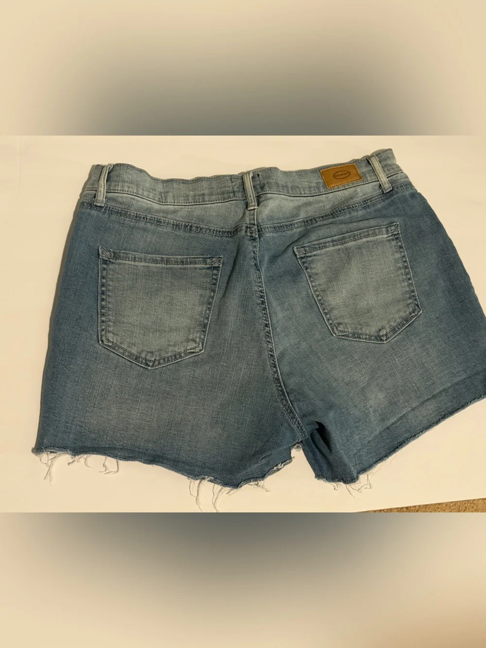 Light Wash Distressed Denim Shorts